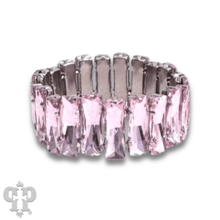 Faceted rectangle rhinestone stretch bracelet - LC - Boutique Bella BellaBracelets