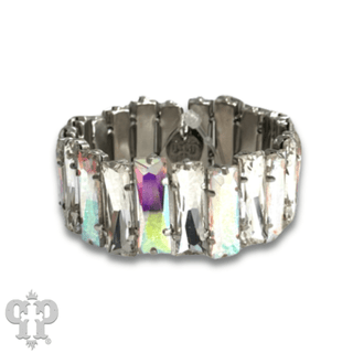 Faceted rectangle rhinestone stretch bracelet - LC - Boutique Bella BellaBracelets