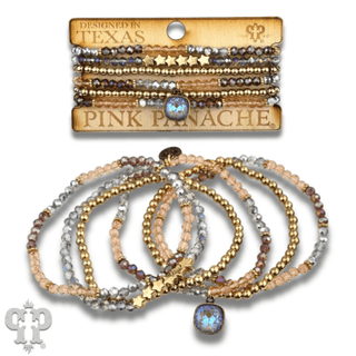 Faceted, round and star bead bracelet with a crystal from Swarovski® - Boutique Bella BellaBracelets