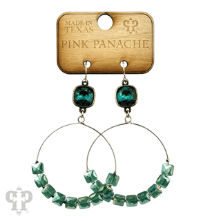 Faceted square coin bead, Austrian crystal earring - Boutique Bella BellaEarrings
