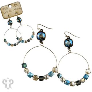 Faceted square coin bead, Austrian crystal earring - Boutique Bella BellaEarrings