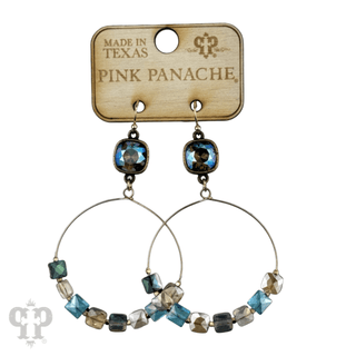 Faceted square coin bead, Austrian crystal earring - Boutique Bella BellaEarrings