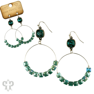 Faceted square coin bead, Austrian crystal earring - Boutique Bella BellaEarrings