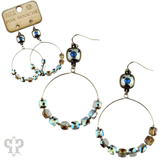 Faceted square coin bead, Austrian crystal earring - Boutique Bella BellaEarrings
