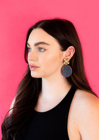 Fancy Basketball Earrings - Blue and Red - Boutique Bella BellaDistress