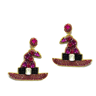 Fancy Halloween Witch Hat Earrings - Boutique Bella BellaDistress
