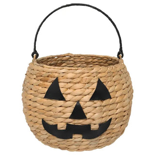 Farmhouse Jack-O'-Lantern Woven Basket - Boutique Bella Bella