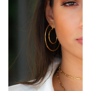 Faye Cutout Hoops - Boutique Bella BellaEarrings