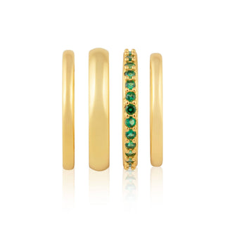 Faye Emerald Stacked Bands - Boutique Bella BellaRing