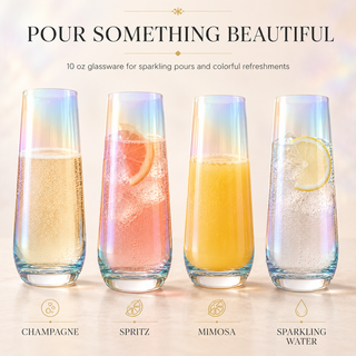 Iridescent Luster Pearl Radiance Set Premium Barware Gift Elegant Drinkware Collection