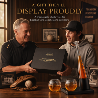 Baseball Themed Whiskey Decanter Set 20OZ Bat Shaped Decanter With 2 11OZ Glasses Perfect Birthday G