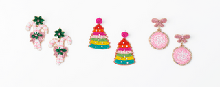 Bright Holiday Beaded Earrings