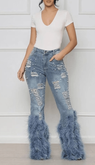 Feather Flair and Pearls - Boutique Bella BellaJeans