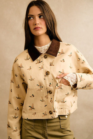Feathered Fields Statement Jacket - Boutique Bella BellaJacket