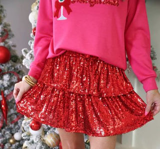 Feel The Fire Sequin Skort - Boutique Bella BellaSkort