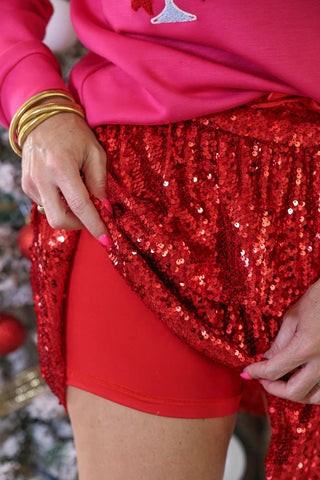 Feel The Fire Sequin Skort - Boutique Bella BellaSkort