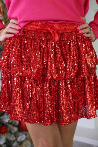 Feel The Fire Sequin Skort - Boutique Bella BellaSkort