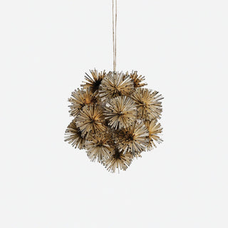 Festive Fiber Blend Pom Pom Ornament - Gold - Boutique Bella BellaOrnament