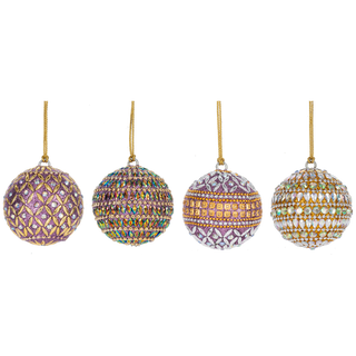 Festive Iridescent Bejewelled Christmas Ornaments - Boutique Bella BellaOrnament