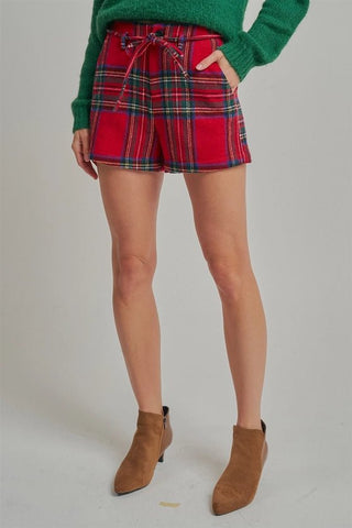 Festive Plaid Shorts - Boutique Bella BellaShorts
