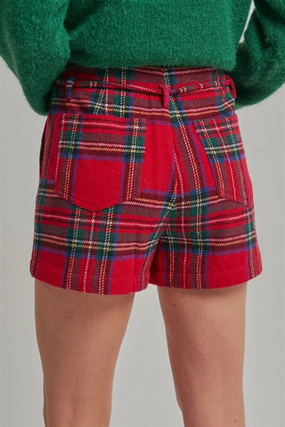 Festive Plaid Shorts - Boutique Bella BellaShorts