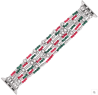 Festive Silver Elegance Stretch Apple Watch Strap - Boutique Bella BellaApple Watch Band