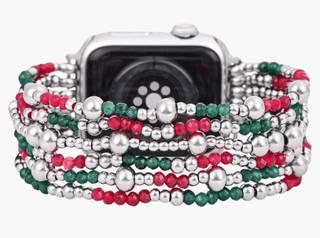 Festive Silver Elegance Stretch Apple Watch Strap - Boutique Bella BellaApple Watch Band
