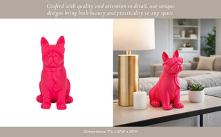 Pink Diva Bulldog Figurine, 10 in.