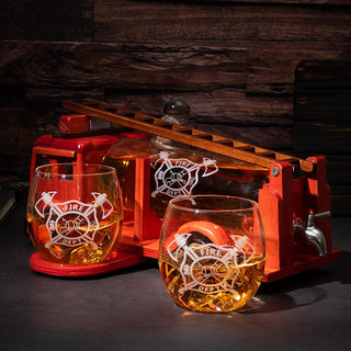 Firetruck Decanter By Premium Barware Gift Elegant Drinkware Collection - Boutique Bella BellaDecanter Sets