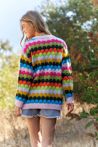 Fish Scales Multicolor Design Knit Sweater - Boutique Bella BellaSweater