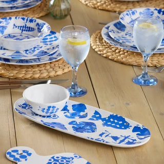 Fish Tale Melm Oval Tray 15inx6 w/ Dip Bowl 4.75in X 2 - Boutique Bella BellaServing Platter