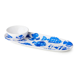 Fish Tale Melm Oval Tray 15inx6 w/ Dip Bowl 4.75in X 2 - Boutique Bella BellaServing Platter