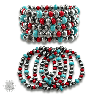 Five strand burnished pearl bracelet set - Boutique Bella BellaBracelets