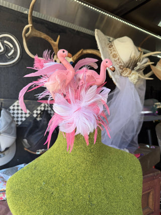 Flamingo Fling Derby Hat - Boutique Bella BellaAccessories