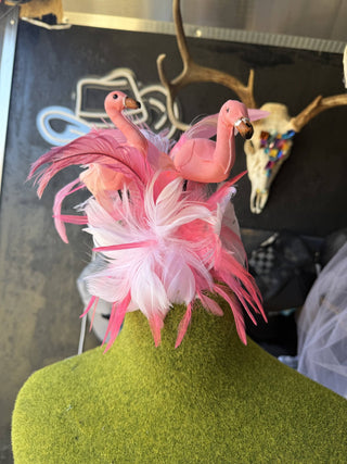 Flamingo Fling Derby Hat - Boutique Bella BellaAccessories