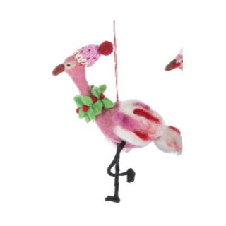 Flamingo Ornament, Wool Ganz - Boutique Bella BellaChristmas Decor