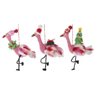 Flamingo Ornament, Wool Ganz - Boutique Bella BellaChristmas Decor