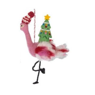 Flamingo Ornament, Wool Ganz - Boutique Bella BellaChristmas Decor