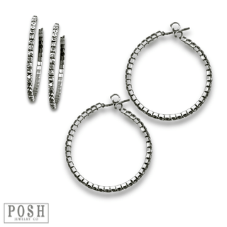 Flexible rhinestone hoop earring set - Boutique Bella BellaEarrings