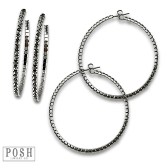 Flexible rhinestone hoop earring set - Boutique Bella BellaEarrings
