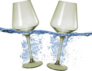 Floating Wine Glasses For Pool Set Of 2 15 Oz Shatterproof Poolside Wine Glasses Tritan Plastic Reus - Boutique Bella Bella
