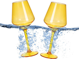 Floating Wine Glasses For Pool Set Of 2 15 Oz Shatterproof Poolside Wine Glasses Tritan Plastic Reus - Boutique Bella Bella