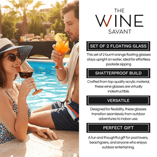 Floating Wine Glasses For Pool Set Of 2 15 Oz Shatterproof Poolside Wine Glasses Tritan Plastic Reus - Boutique Bella Bella