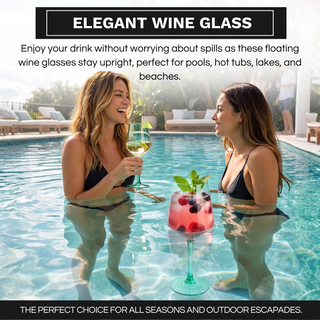 Floating Wine Glasses For Pool Set Of 2 15 Oz Shatterproof Poolside Wine Glasses Tritan Plastic Reus - Boutique Bella Bella