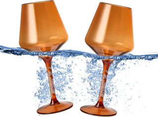 Floating Wine Glasses For Pool Set Of 2 15 Oz Shatterproof Poolside Wine Glasses Tritan Plastic Reus - Boutique Bella Bella