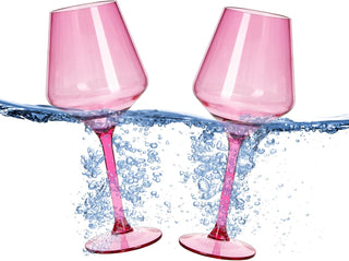 Floating Wine Glasses For Pool Set Of 2 15 Oz Shatterproof Poolside Wine Glasses Tritan Plastic Reus - Boutique Bella Bella