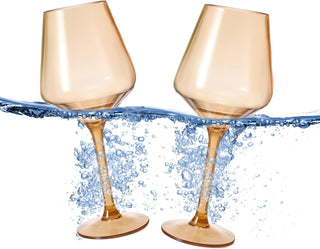Floating Wine Glasses For Pool Set Of 2 15 Oz Shatterproof Poolside Wine Glasses Tritan Plastic Reus - Boutique Bella Bella