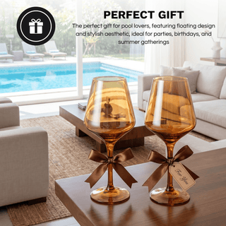 Floating Wine Glasses For Pool Set Of 2 15 Oz Shatterproof Poolside Wine Glasses Tritan Plastic Reus - Boutique Bella Bella