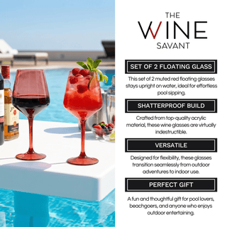 Floating Wine Glasses For Pool Set Of 2 15 Oz Shatterproof Poolside Wine Glasses Tritan Plastic Reus - Boutique Bella BellaWine Glasses