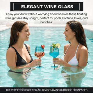 Floating Wine Glasses For Pool Set Of 2 15 Oz Shatterproof Poolside Wine Glasses Tritan Plastic Reus - Boutique Bella BellaWine Glasses